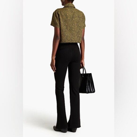 PAIGE Winona stretch-jersey slit cuff flared pants black NEW NWT size 29 - Picture 3 of 16